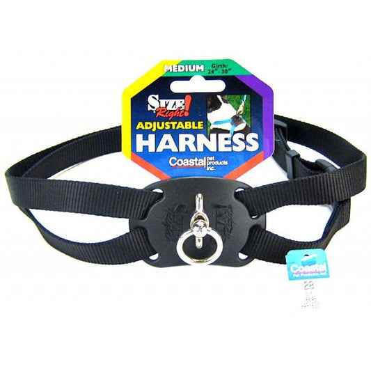 Coastal Pet Size Right Nylon Adjustable Harness - Black - Girth 24"-30" image 0