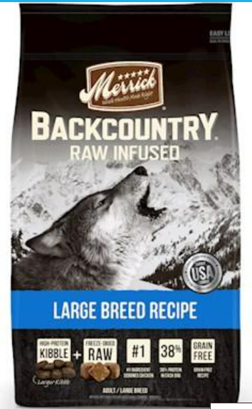 Merrick 'Backcountry' Large Breed Dry Dog Food - 20 lb Bag image 0
