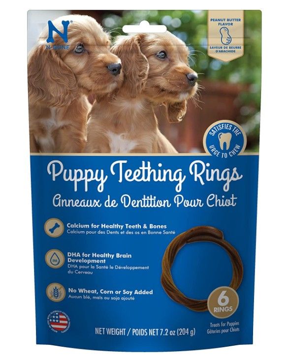 N-Bone Puppy Teething Rings Peanut Butter Flavor image 0