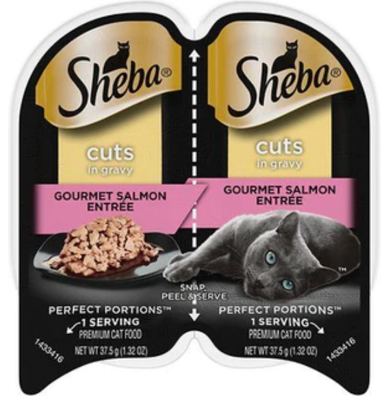 Sheba Perfect Portions Twin Pack Salmon Cuts in Gravy Wet Cat Food-2.65oz-24 Pcs image 0