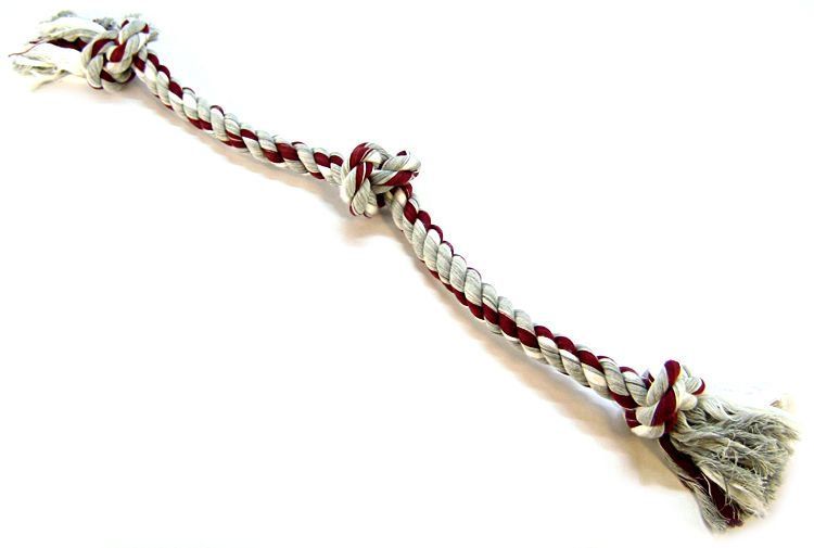 Flossy Chews Colored 3 Knot Tug Rope image 0