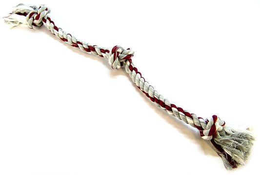 Flossy Chews Colored 3 Knot Tug Rope image 0