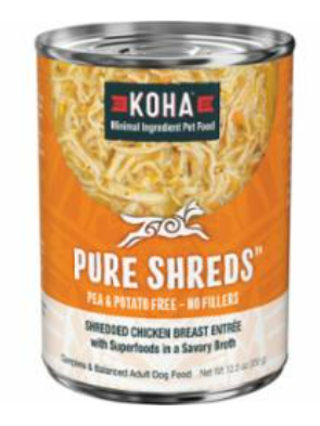 Koha Grain-Free Shredded Chicken Canned Dog Food - 12.5 Oz - Case of 12 image 0