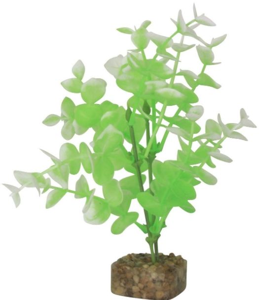 GloFish Plastic Aquarium Plant Green / White image 0