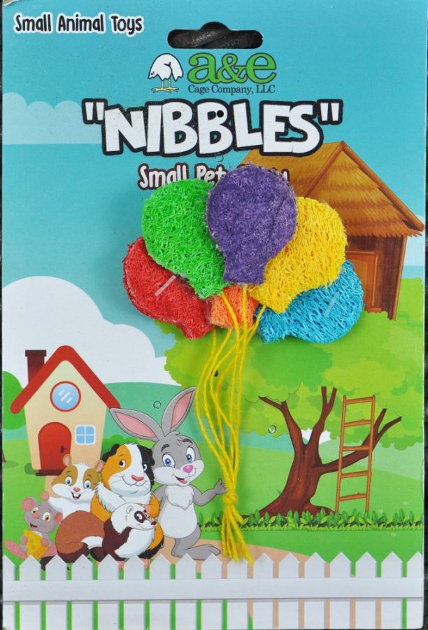 AE Cage Company Nibbles Balloon Bunch Loofah Chew Toy image 0