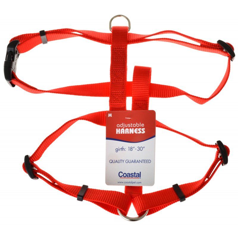 Coastal Pet Nylon Adjustable Harness - Red - Medium (Girth Size 18"-30") image 0