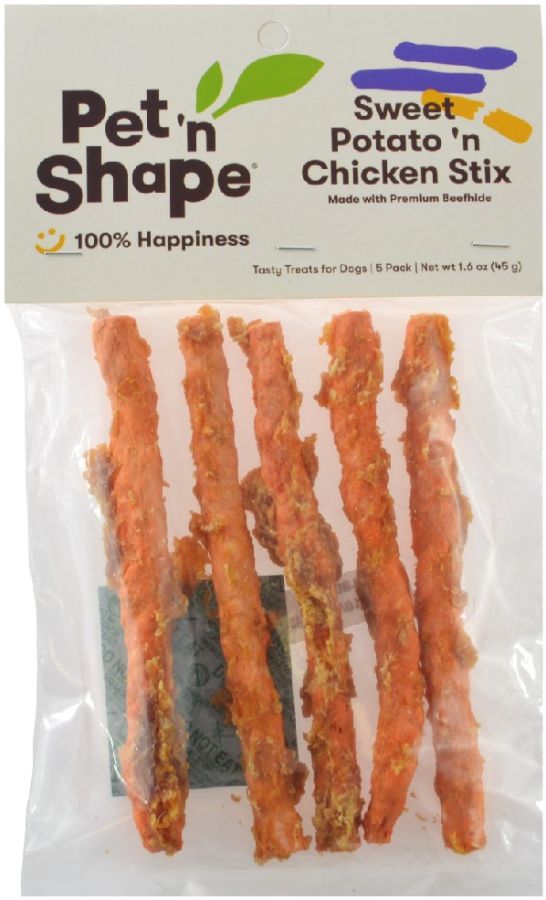Pet n Shape Sweet Potato n Chicken Stix Made with Beefhide Dog Treat image 0