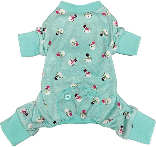 Fashion Pet Blue Snowmen Dog Pajamas image 0