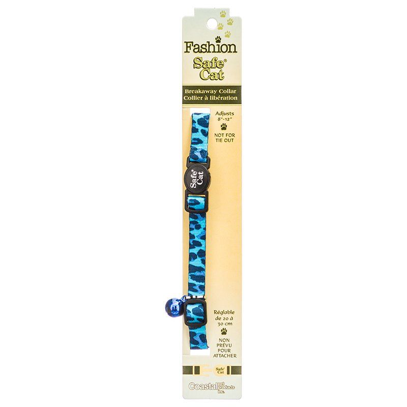 Safe Cat Adjustable Breakaway Cat Collar - Blue Leopard image 0