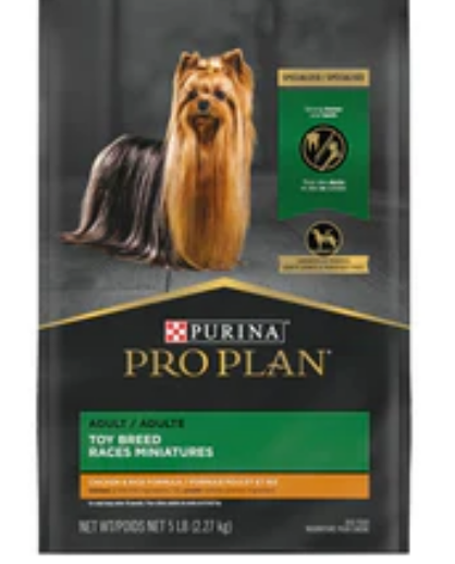 Purina Pro Plan Chicken & Rice Toy Breed Dry Dog Food - 5lb Pack of 5 Bags image 0
