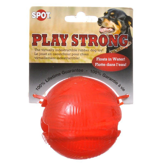 Spot Play Strong Rubber Ball Dog Toy - Red image 0
