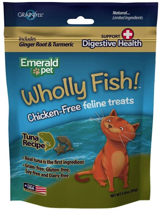Emerald Pet Wholly Fish! Digestive Health Cat Treats Tuna Recipe image 0