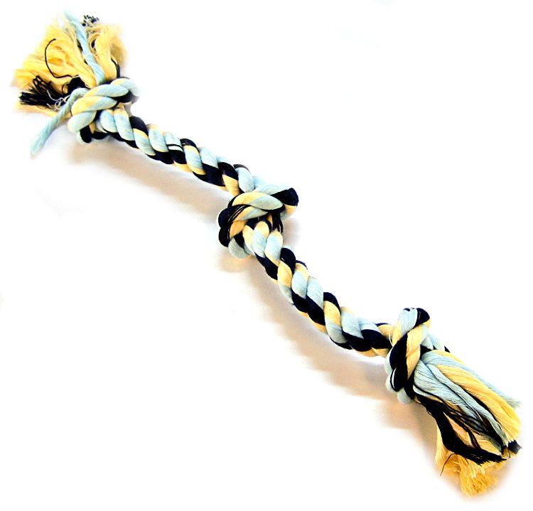 Flossy Chews Colored 3 Knot Tug Rope image 0