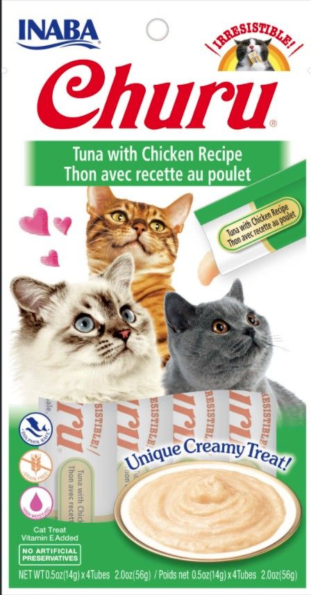 Inaba Churu Tuna with Chicken Recipe Creamy Cat Treat image 0