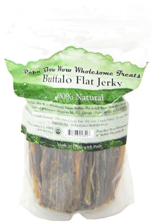 Papa Bow Wow Buffalo Flat Jerky 6 Inch Long image 0
