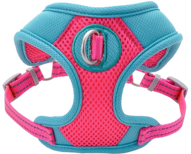 Coastal Pet Pro Reflective Mesh Dog Harness Fuchia with Teal 1 INCH image 0