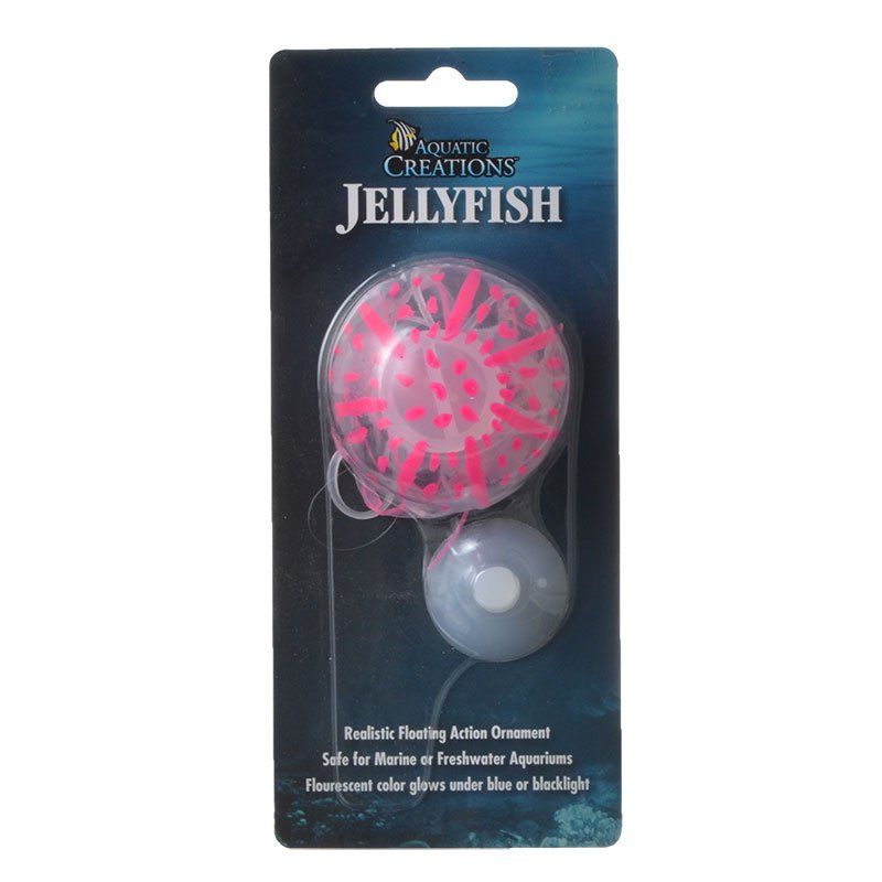 Aquatic Creations Glowing Jellyfish Aquarium Ornament - Pink image 0