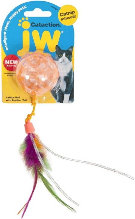 JW Pet Cataction Catnip Infused Lattice Ball Cat Toy With Tail image 0