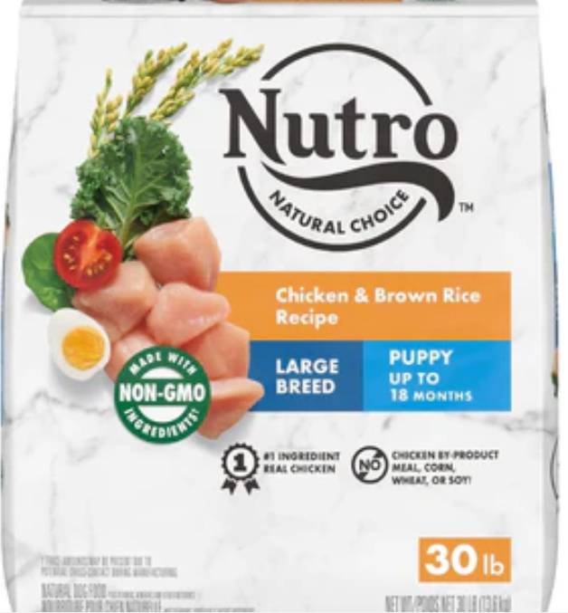 Nutro Natural Choice Large Breed Puppy Chicken, Rice & Sw Potato Dog Food-30lbs image 0