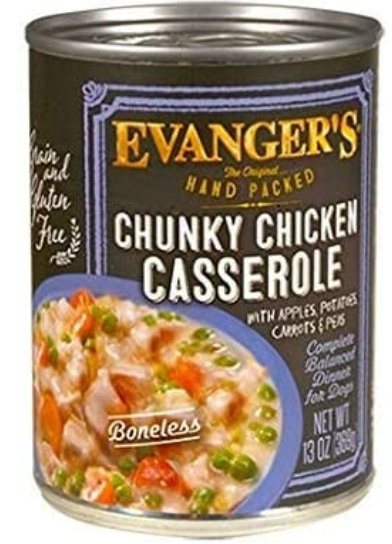 Evanger's Super Premium Chunky Chicken Casserole Canned Dog Food - 12 Oz-12 Pack image 0