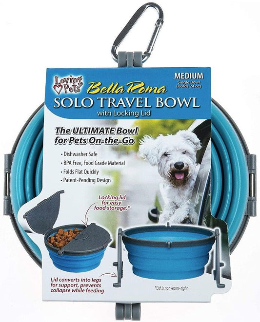 Loving Pets Bella Roma Blue Travel Bowl image 0