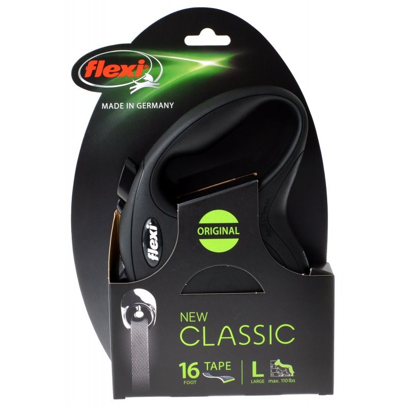 Flexi New Classic Retractable Tape Leash - Black image 0