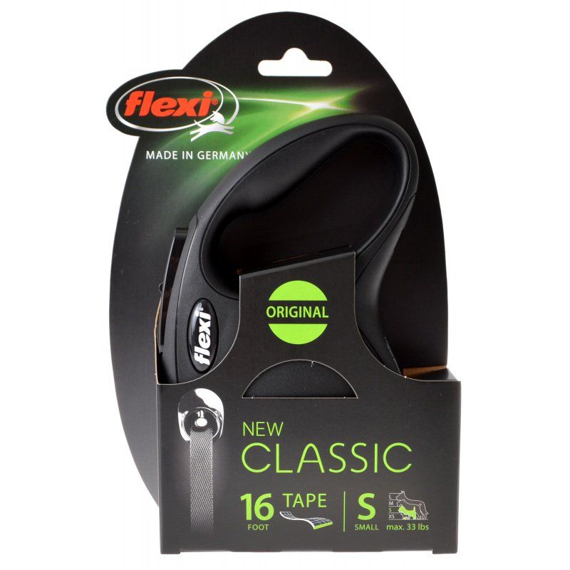 Flexi New Classic Retractable Tape Leash - Black image 0