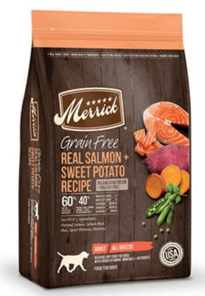 Merrick Grain Free Real Salmon and Sweet Potato Recipe Dry Dog Food image 0