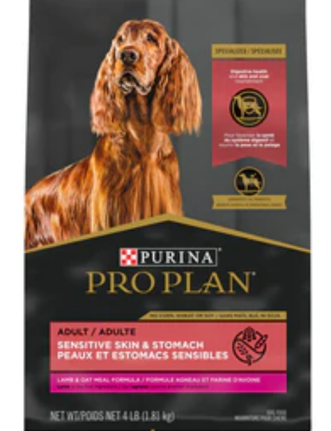 Purina Pro Plan Sensitive Skin & Stomach Lamb & Oatmeal Dog Food - 4lb Pack of 5 image 0