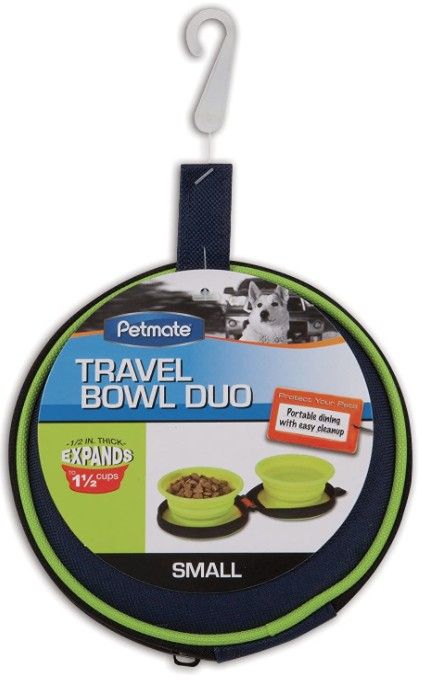 Petmate Silicone Travel Duo Bowl Green image 0