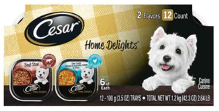 Cesar Homestyle Delights Beef Stew Chicken and Vegetables Multi-Pack-3.5oz-24 Pc image 0