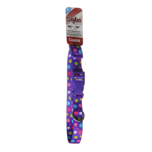 Coastal Pet Attire Nylon Adjustable Collar Paws Print image 0