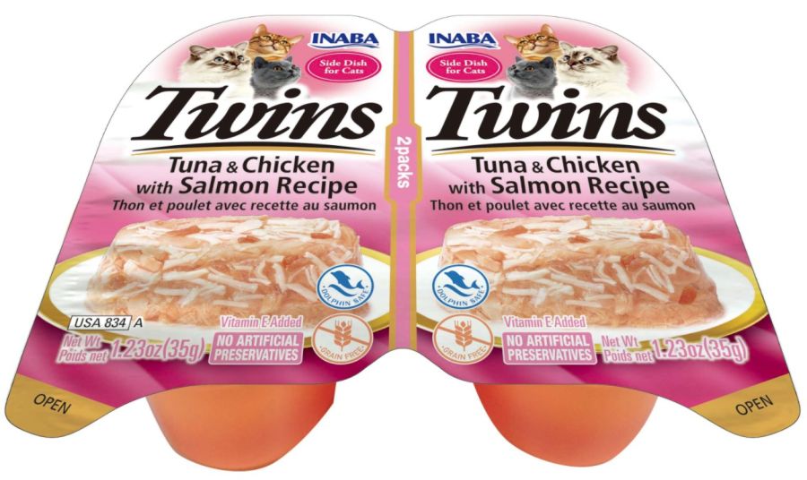Inaba Twins Tuna and Chicken with Salmon Recipe Side Dish for Cats image 0