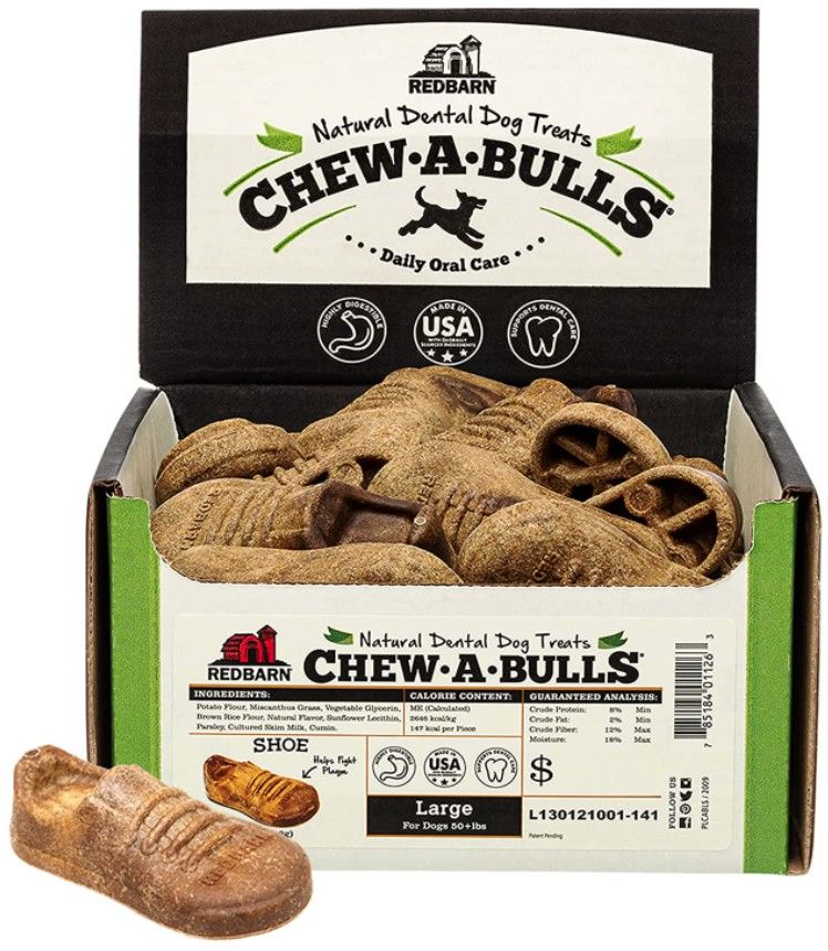 Redbarn Pet Products Chew-A-Bulls Shoe Dental Dog Treats Large image 0