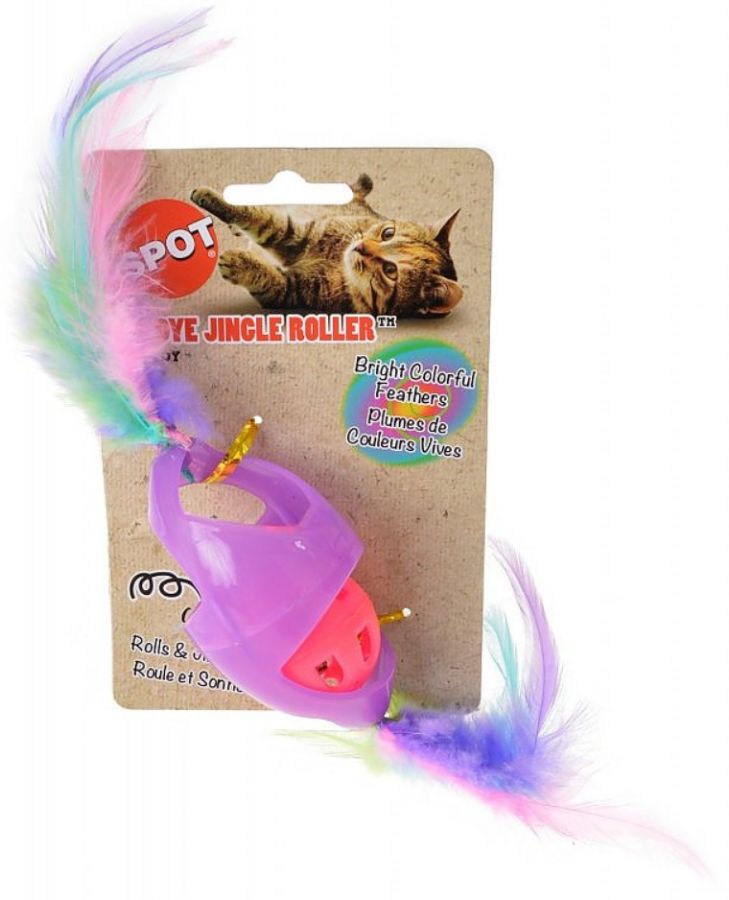 Spot Tie Dye Jingle Roller Cat Toy - Assorted Colors image 0