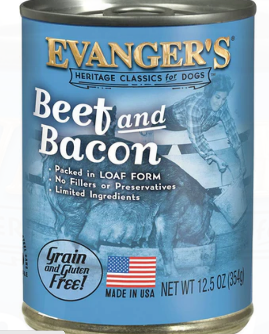 Evanger's All-Meat Classic Beef & Bacon Canned Dog Food - 12.8 Oz - Case of 12 image 0