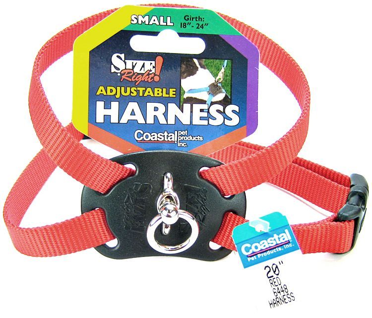 Coastal Pet Size Right Nylon Adjustable Harness - Red - Girth 18"-24" image 0