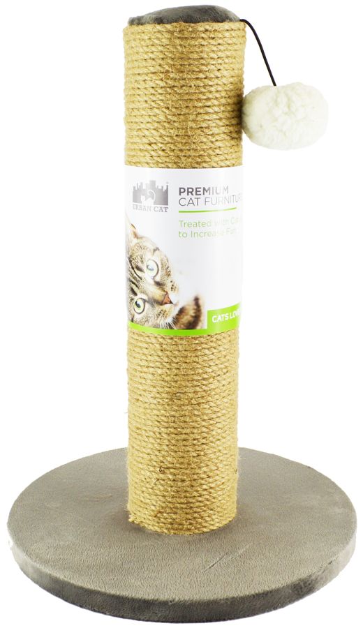 North American Plush Cat Post with Jute Grey image 0