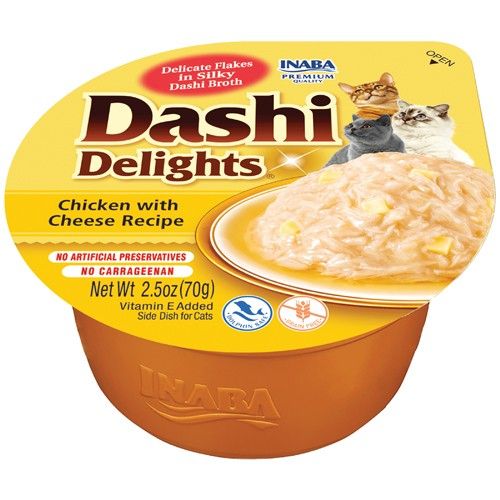 Inaba Dashi Delights Chicken with Cheese Flavored Bits in Broth Cat Food Topping image 0