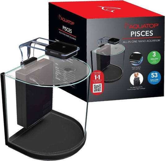 Aquatop Pisces Nano Bowfront Glass Aquarium image 0