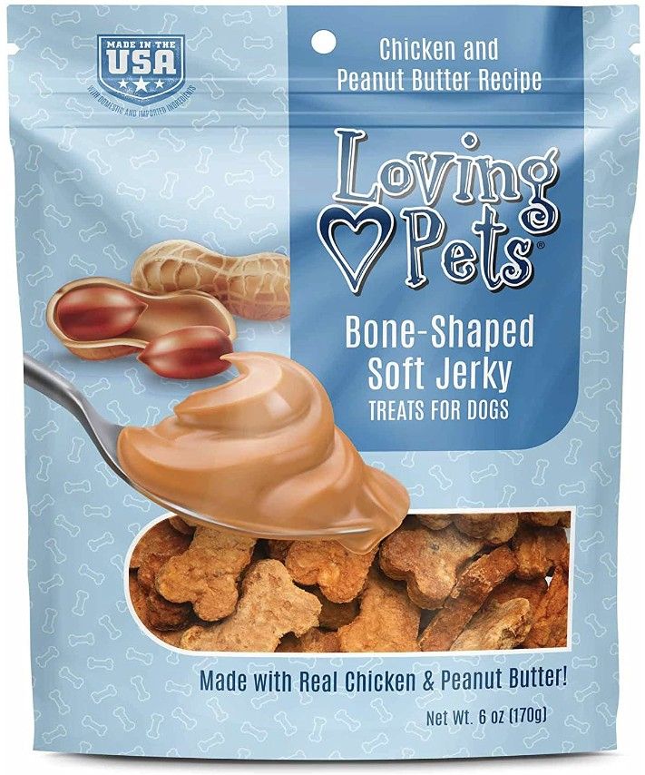 Loving Pets Bone-Shaped Soft Jerky Treats Peanut Butter image 0