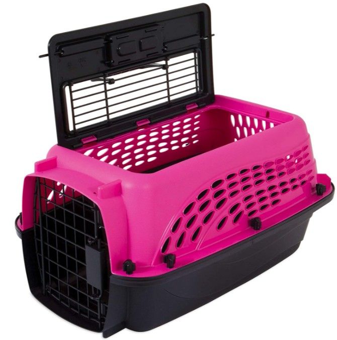 Petmate Two Door Top-Load Kennel Pink image 0