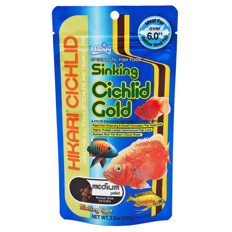 Hikari Cichlid Gold Color Enhancing Sinking Fish Food - Medium Pellet image 0