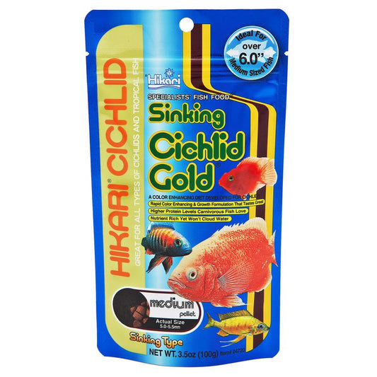 Hikari Cichlid Gold Color Enhancing Sinking Fish Food - Medium Pellet image 0