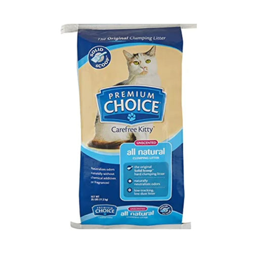 Premium Choice Carefree Kitty Solid Scoop Cat Litter - Unscented