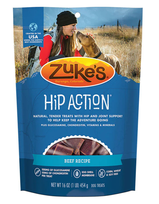 Zukes Hip Action Beef Dog Treats 1Lb image 0