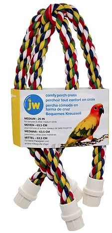 JW Pet Flexible Multi-Color Cross Rope Perch 25 Inch image 0