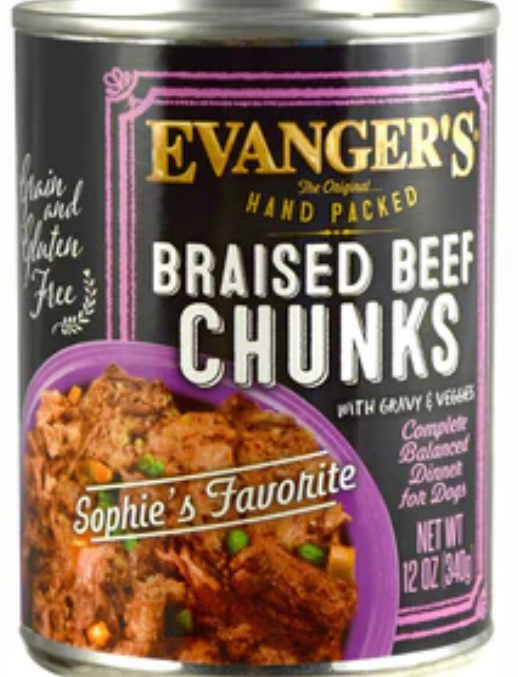 Evanger's Super Premium Hunk of Beef Canned Dog Food - 12 Oz - Case of 12 image 0