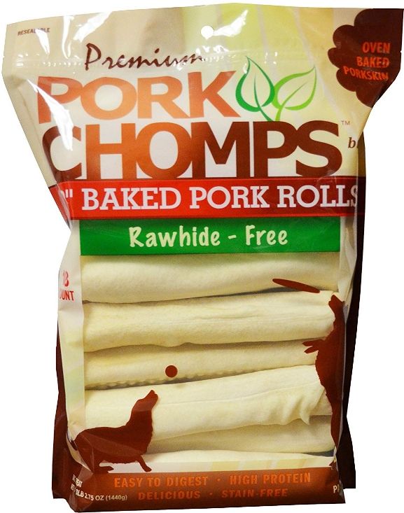 Pork Chomps Baked Pork Rolls Dog Treats - Large image 0