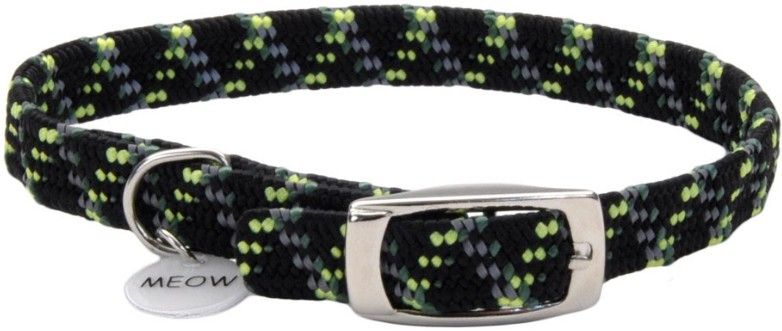 Coastal Pet Elastacat Reflective Safety Collar with Charm Black/Green image 0